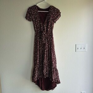 Abercrombie High Low Dress, Size Small, Maroon